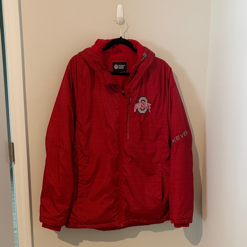Red Men's Insulated Puffer Jacket with Hood